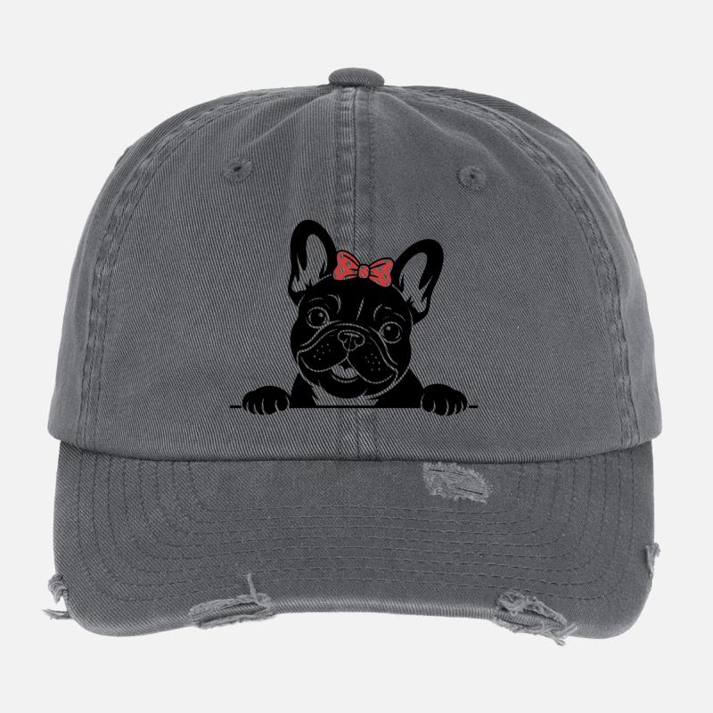 Bouledogue français Casquette vintage effet usé Flexfit