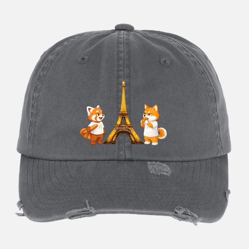 Lazy & Grumpy in Paris Flexfit Vintage Destroyed Cap