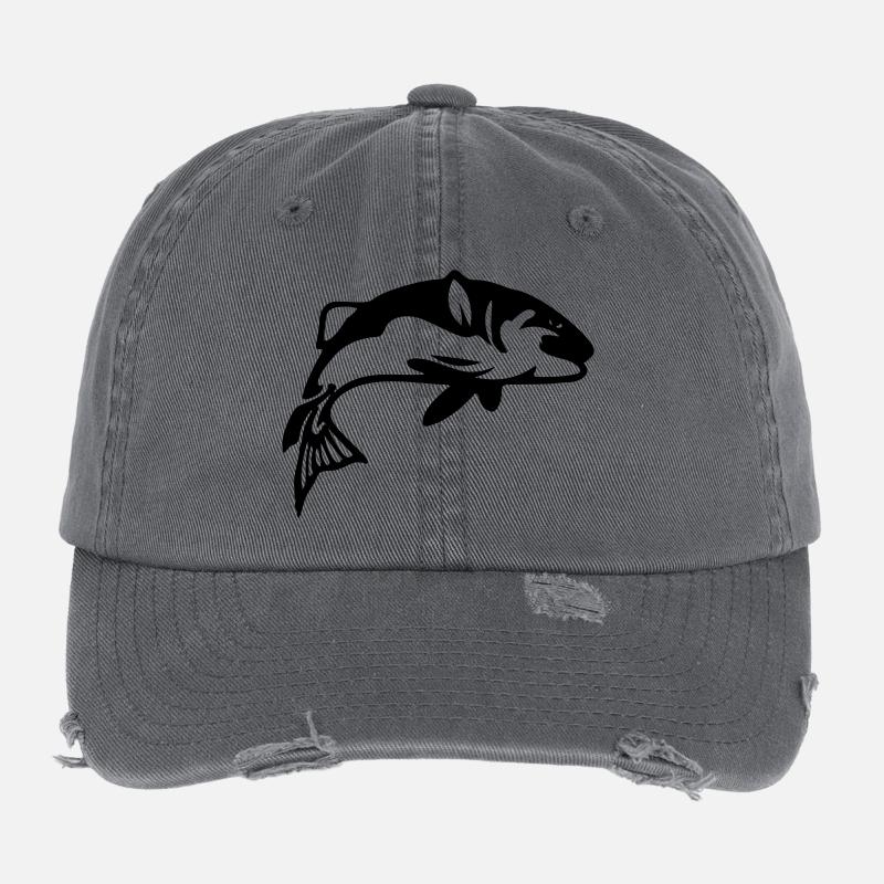 Pêche au poisson Pêche pêcheuse Casquette vintage effet usé Flexfit