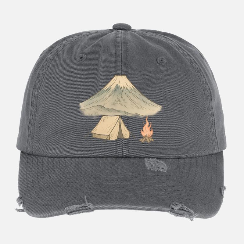 Aquarell Vulkancamping Flexfit Vintage Destroyed Cap
