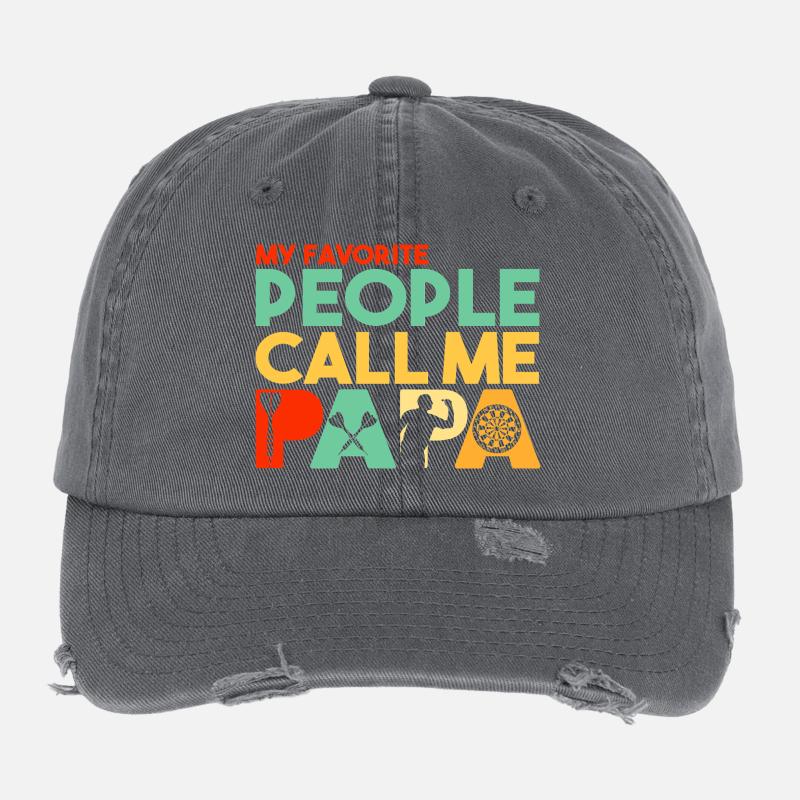 Lieblingsleute nennen mich Papa Darts Master Flexfit Vintage Destroyed Cap