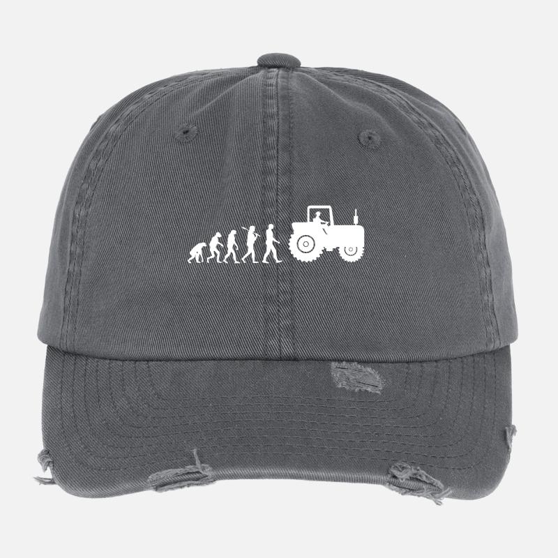 Tractor agriculture evolution gift Flexfit Vintage Destroyed Cap