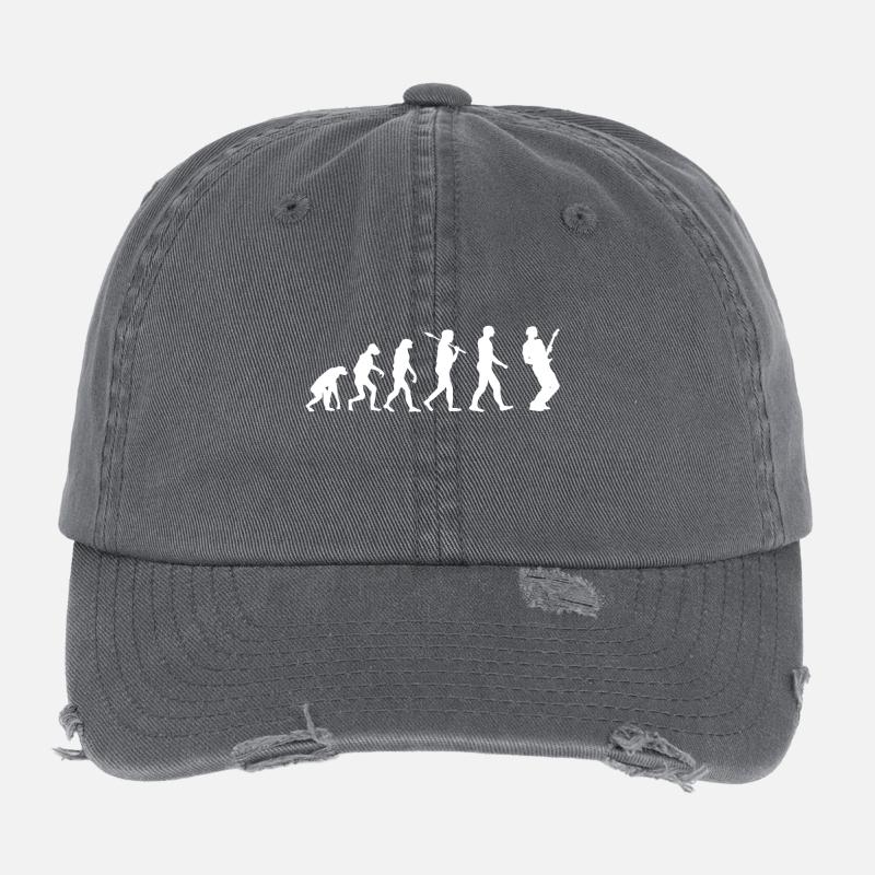Guitar Shirt · Evolution · Guitarist · Gift Flexfit Vintage Destroyed Cap