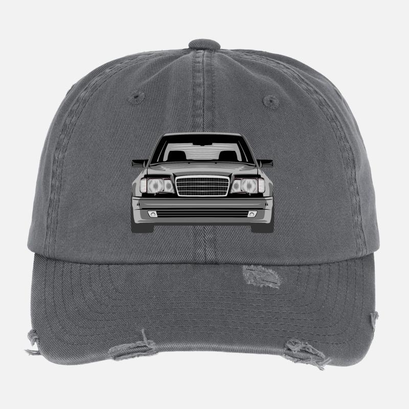 W124 legends never die - Flexfit Vintage Destroyed Cap - dark grey