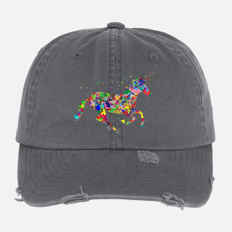 Einhorn,Tier, Flexfit Vintage Destroyed Cap