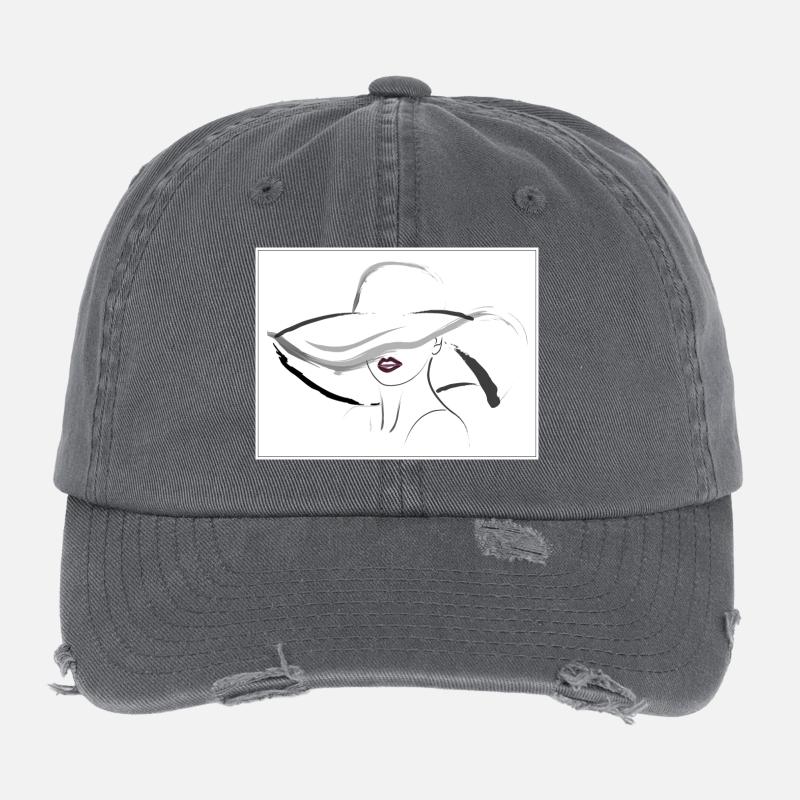 Hut Dame - Flexfit Vintage Destroyed Cap - Dunkelgrau