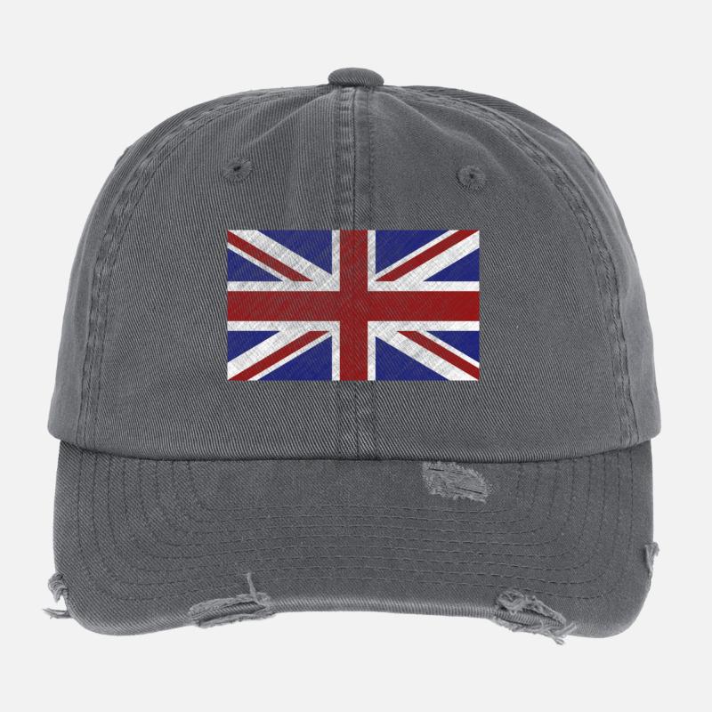 Grunge Union Jack Flag Flexfit Vintage Destroyed Cap