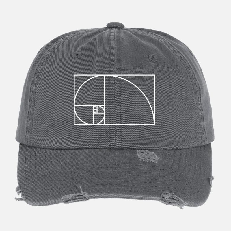 Fibonacci spiral math gift idea nerd Flexfit Vintage Destroyed Cap