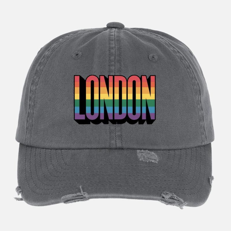 London - Cool queer City Logo Flexfit Vintage Destroyed Cap