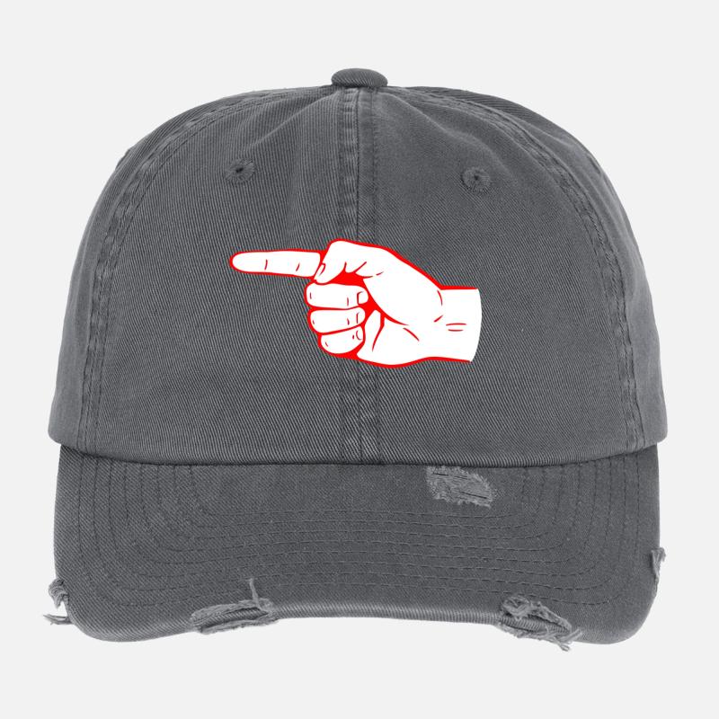 index finger Flexfit Vintage Destroyed Cap
