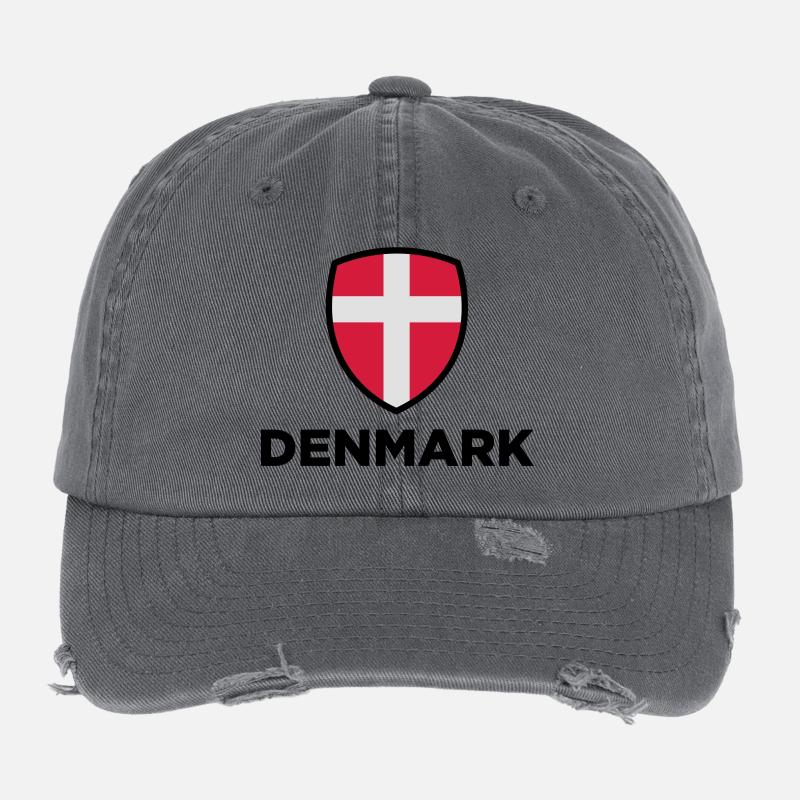Drapeau national du Danemark Casquette vintage effet usé Flexfit