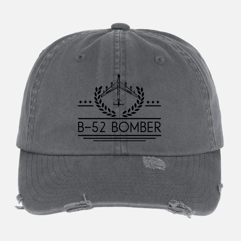 b52 bomber - Flexfit Vintage Destroyed Cap - Dunkelgrau
