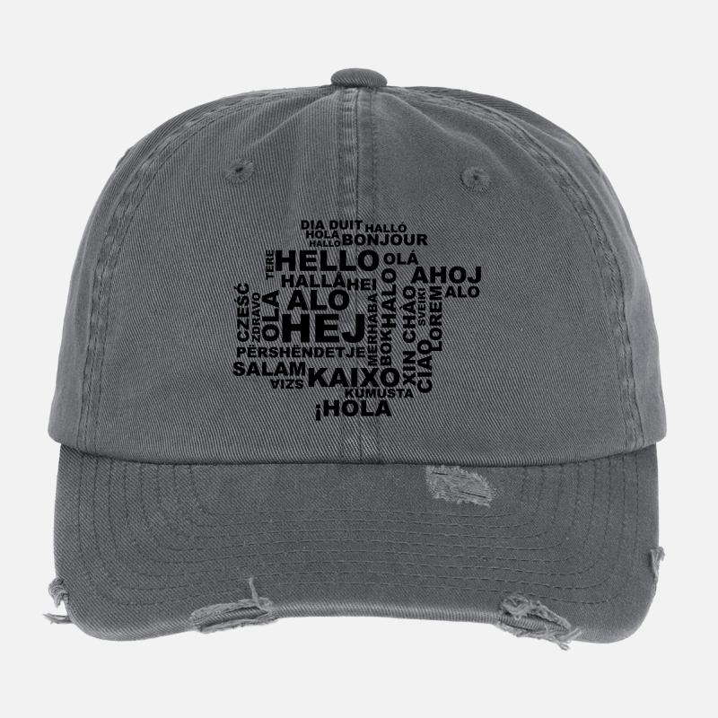 Hallo in 29 Sprachen Flexfit Vintage Destroyed Cap
