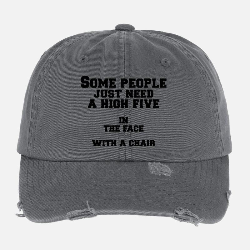 some people - Flexfit Vintage Destroyed Cap - Dunkelgrau