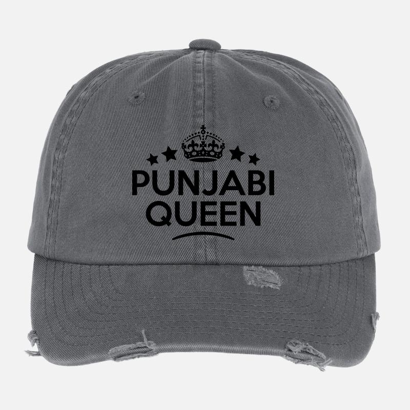 punjabi queen keep calm style copy Flexfit Vintage Destroyed Cap