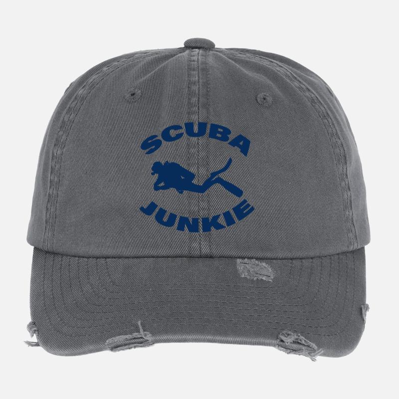 SCUBA JUNKIE Flexfit Vintage Destroyed Cap