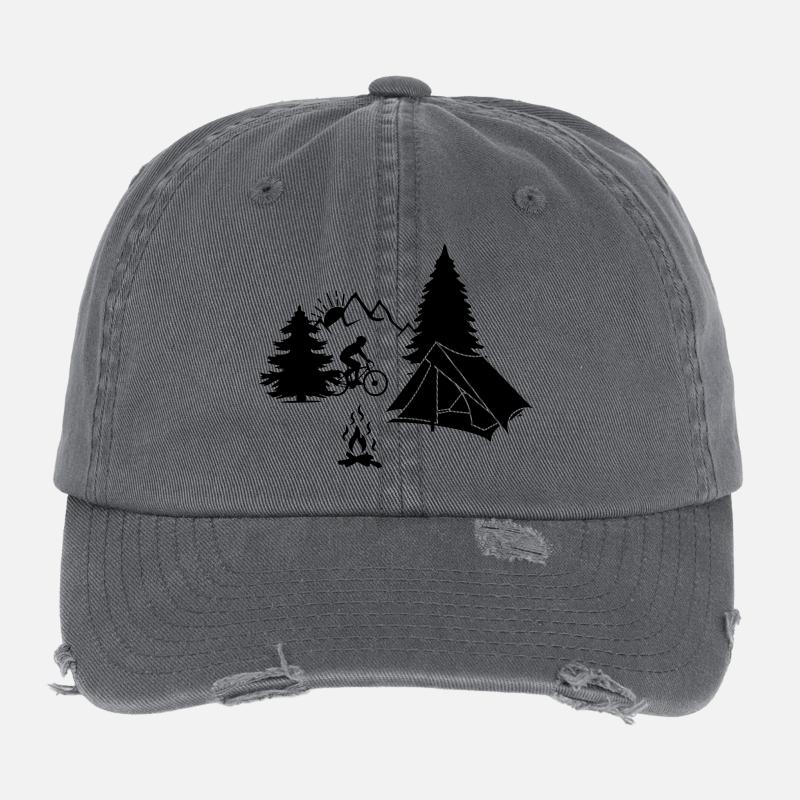 Bicycle holiday camping Flexfit Vintage Destroyed Cap
