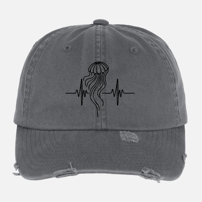 Jellyfish – Ocean Love | Mind. Ocean. Nature Flexfit Vintage Destroyed Cap