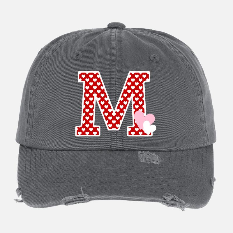 Letter m heart Flexfit Vintage Destroyed Cap