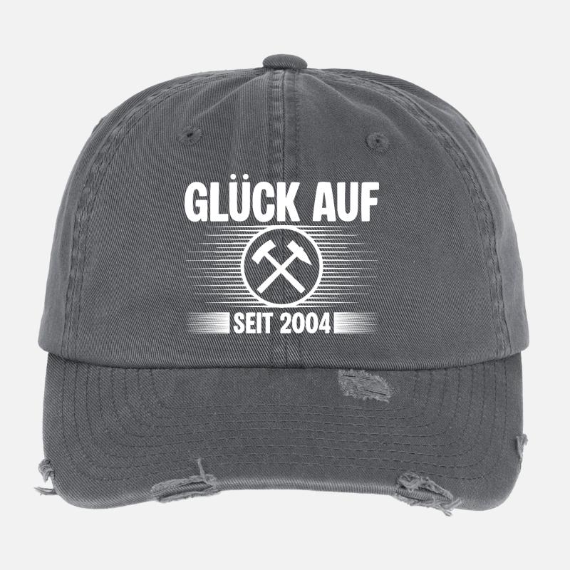 Glueck auf seit 2004 Flexfit Vintage Destroyed Cap