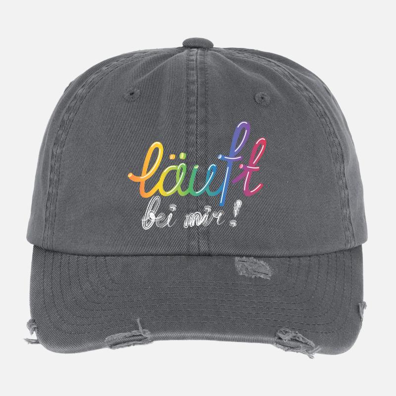 Läuft bei mir! Regenbogen Flexfit Vintage Destroyed Cap
