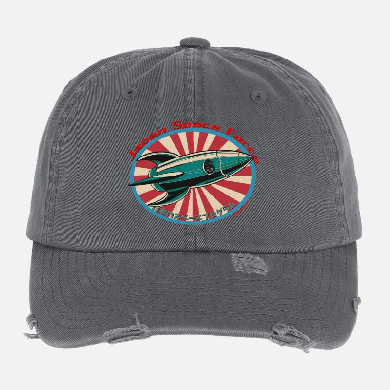 Retro Space Rocket - Japan Space Force Flexfit Vintage Destroyed Cap