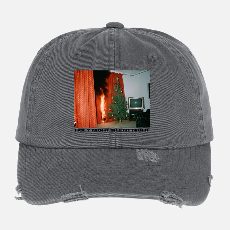 Holy Night - Burning Christmas Tree Flexfit Vintage Destroyed Cap