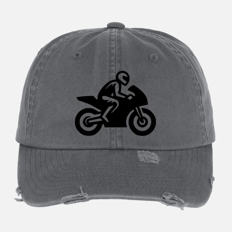 Moto de course Moto Moto Machine de course Casquette vintage effet usé Flexfit