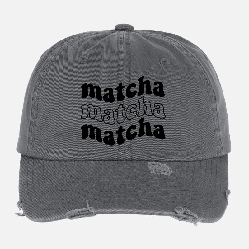 Matcha Matcha Matcha – Trendy SVG Design Flexfit Vintage Destroyed Cap