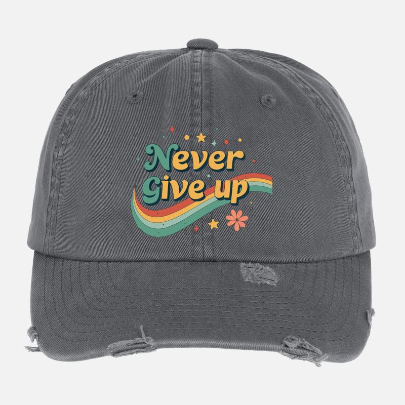 Regenbogen-Retro-Ausdauer Flexfit Vintage Destroyed Cap