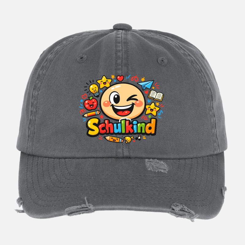 Schulkind Spaß Flexfit Vintage Destroyed Cap