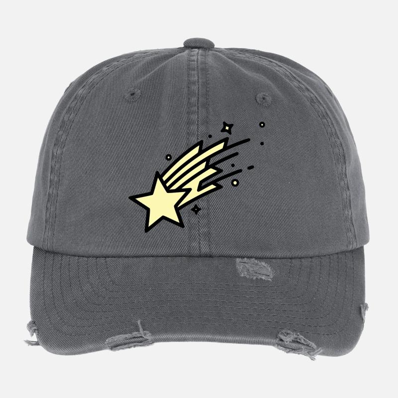 Une bande dessinée Shooting Star Comet Casquette vintage effet usé Flexfit