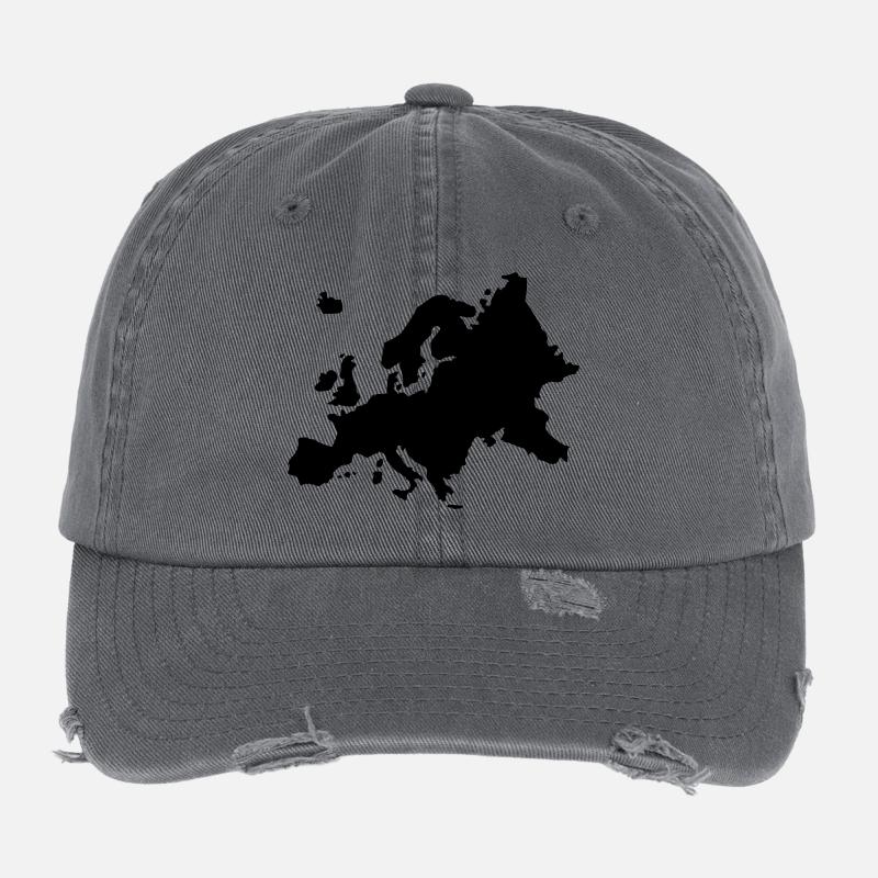 L'Europe - Casquette vintage effet usé Flexfit - charbon