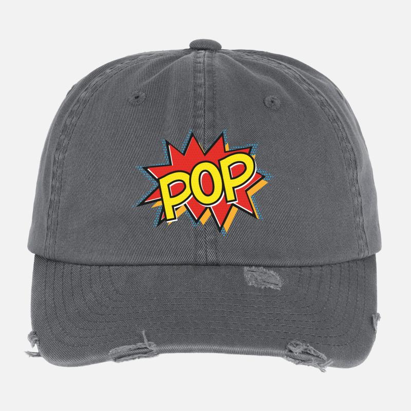 POP - Comic Strip Action Bubble - Pop-Art – gelb Flexfit Vintage Destroyed Cap