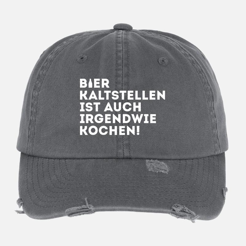 Dark pink COLD BEER IS ALSO MAKE ANY COOKING Flexfit Vintage Destroyed Cap