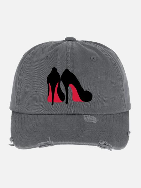 high heels - Flexfit Vintage Destroyed Cap - dark grey