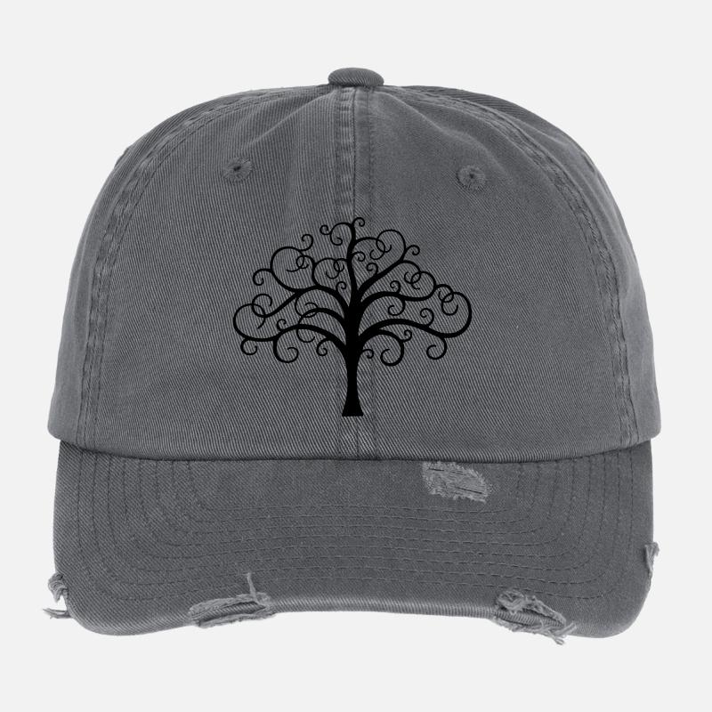 magical tree nature - Flexfit Vintage Destroyed Cap - Dunkelgrau