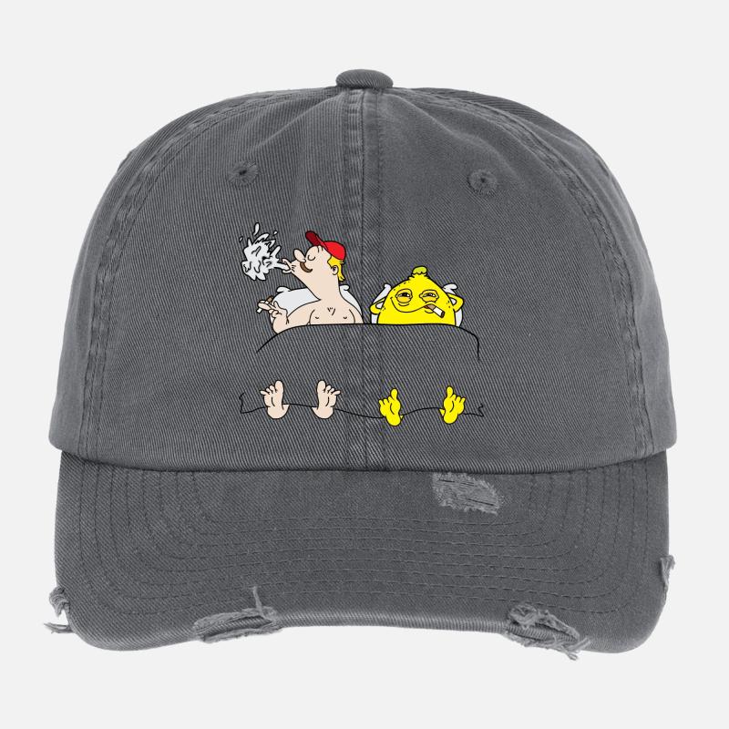 Lemon sängyssä - Low Profile Destroyed Cap - tummanharmaa