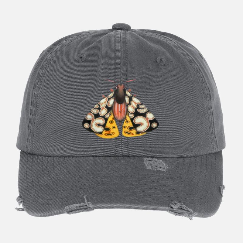 Moth schwarz und gelb Flexfit Vintage Destroyed Cap