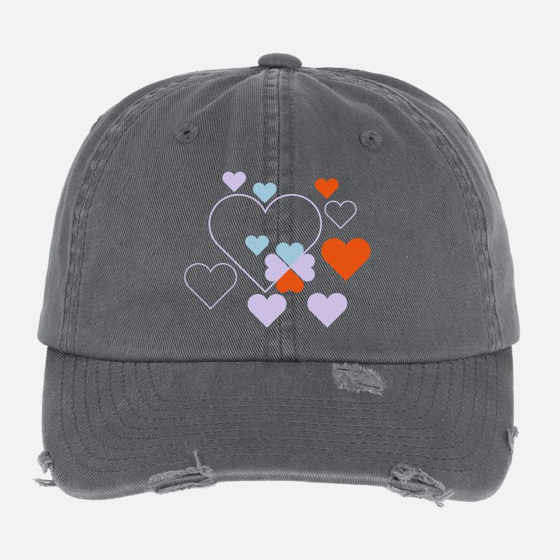 de cœur Casquette vintage effet usé Flexfit