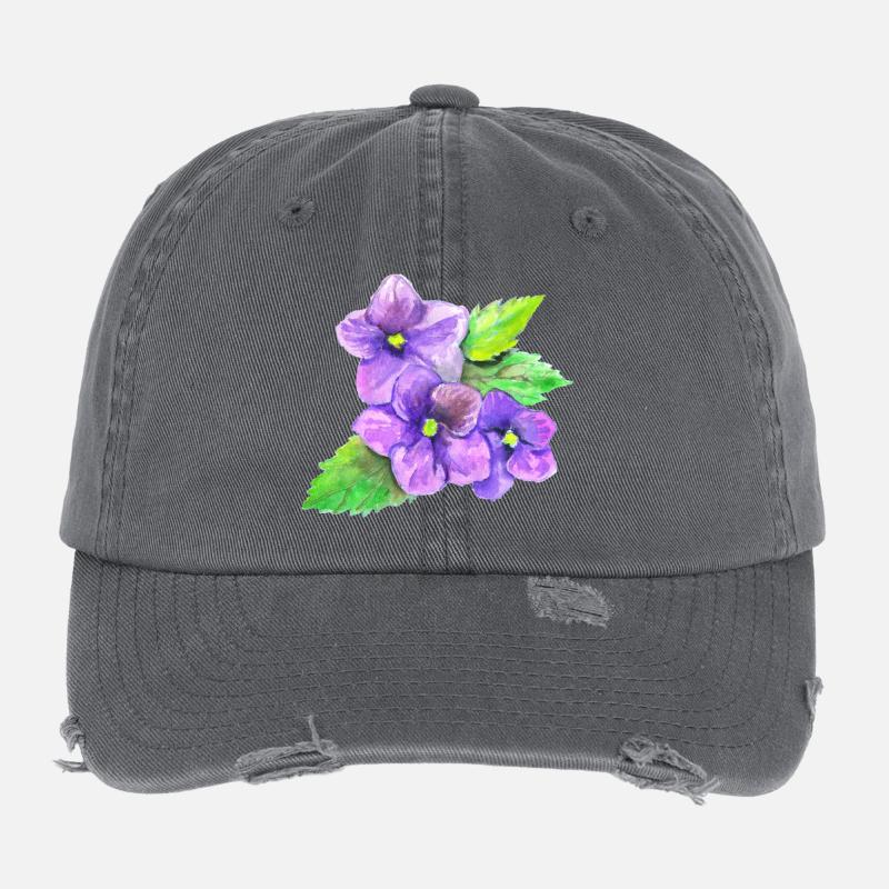 Three Violets Flexfit Vintage Destroyed Cap