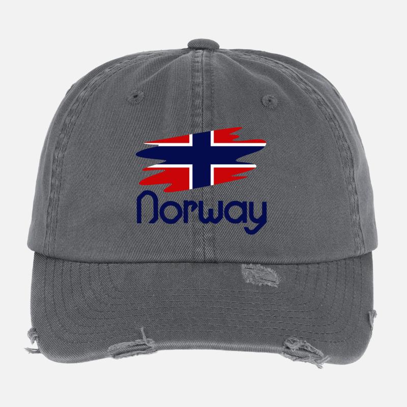 Drapeau Norvège - Design Casquette vintage effet usé Flexfit
