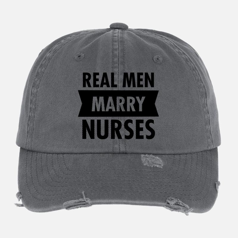 Real Men Marry Nurses - Casquette vintage effet usé Flexfit - charbon