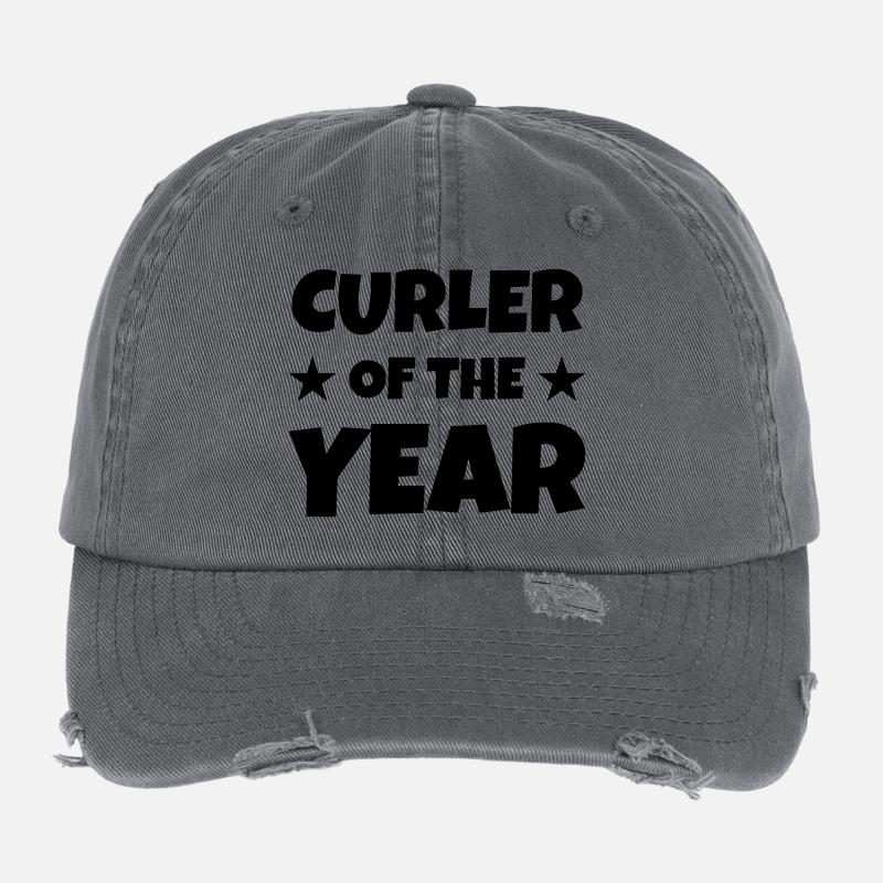 Curling - Curler - Sport - Winner - Curleur Flexfit Vintage Destroyed Cap