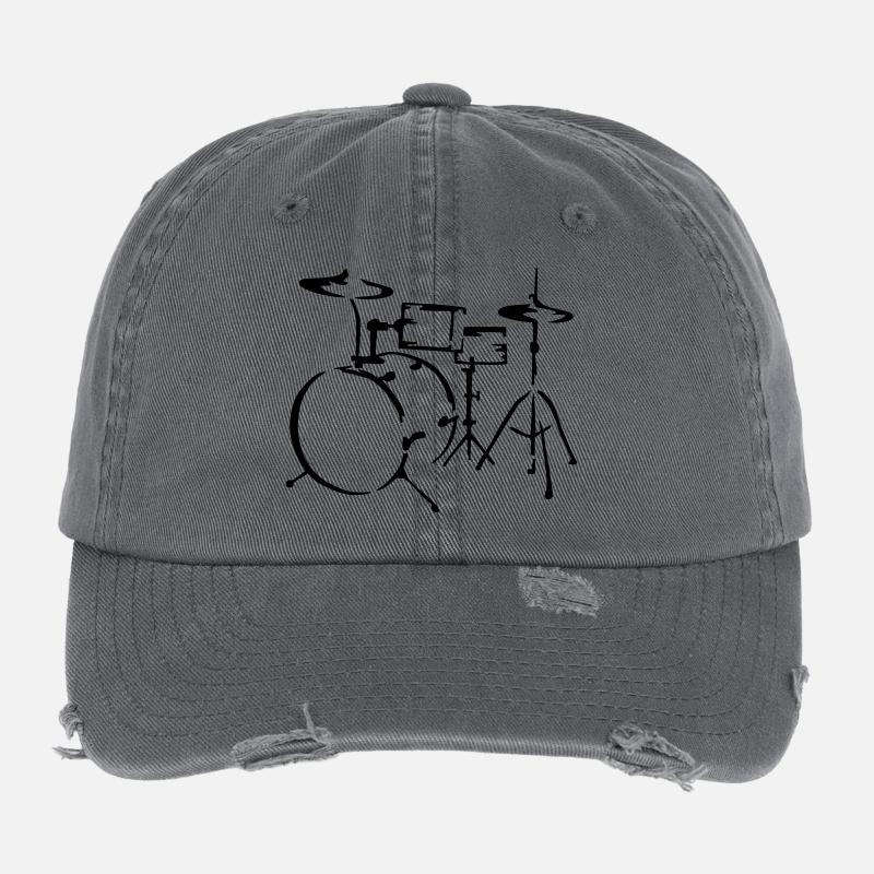 drummer schlagzeug musiker Flexfit Vintage Destroyed Cap