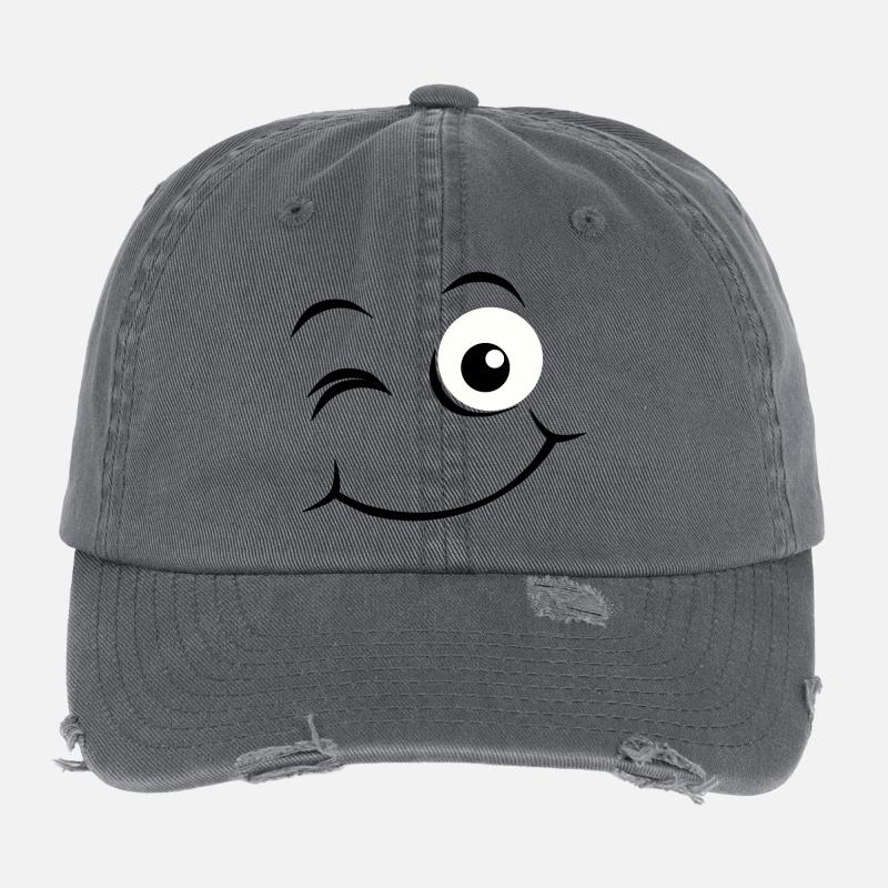 Emoticon Happy face Flexfit Vintage Destroyed Cap