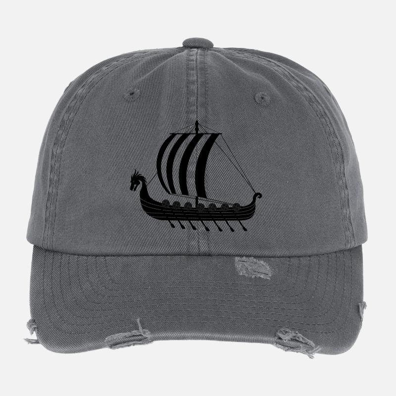 Vaisseau dragon viking dragar Casquette vintage effet usé Flexfit