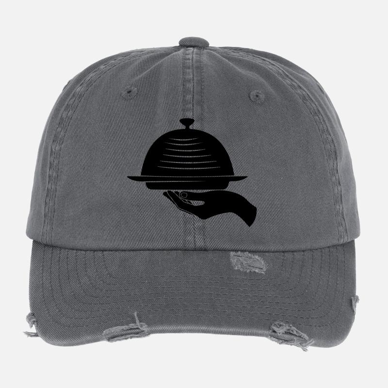 Kellnerhand mit Mahlzeit Flexfit Vintage Destroyed Cap