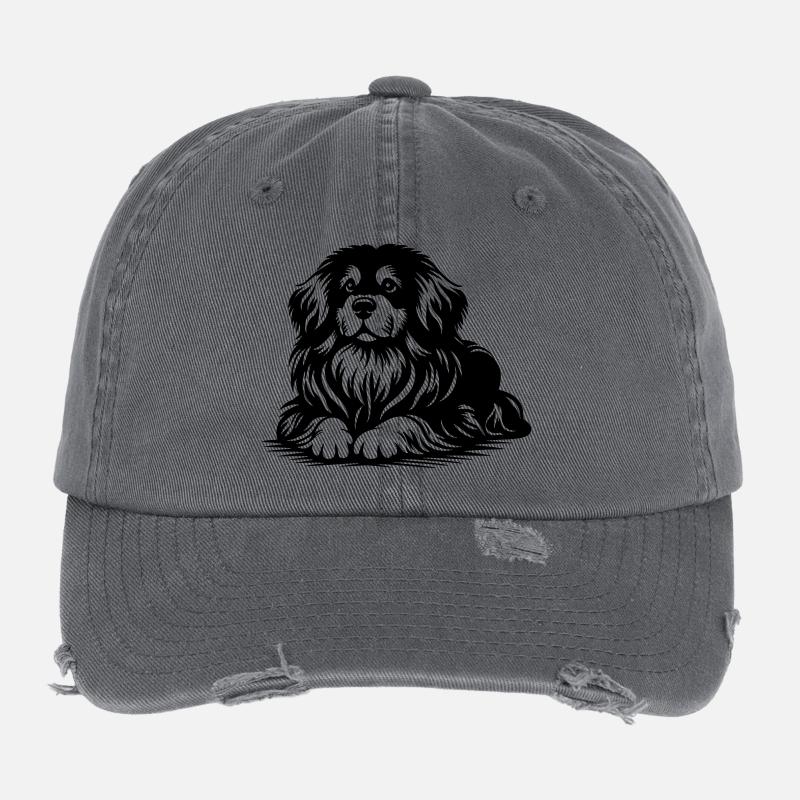 Épagneul tibétain Casquette vintage effet usé Flexfit