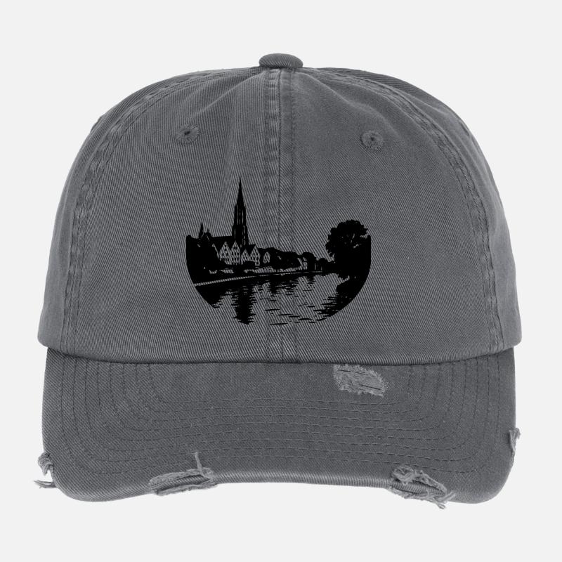 Danube in Ulm Flexfit Vintage Destroyed Cap